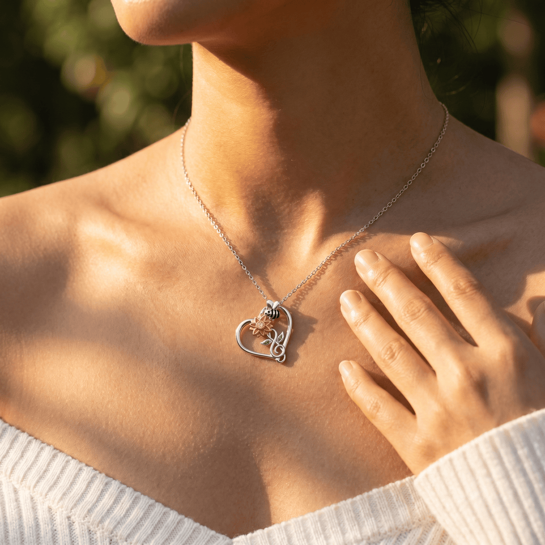 Honey Bee Sunflower Necklace