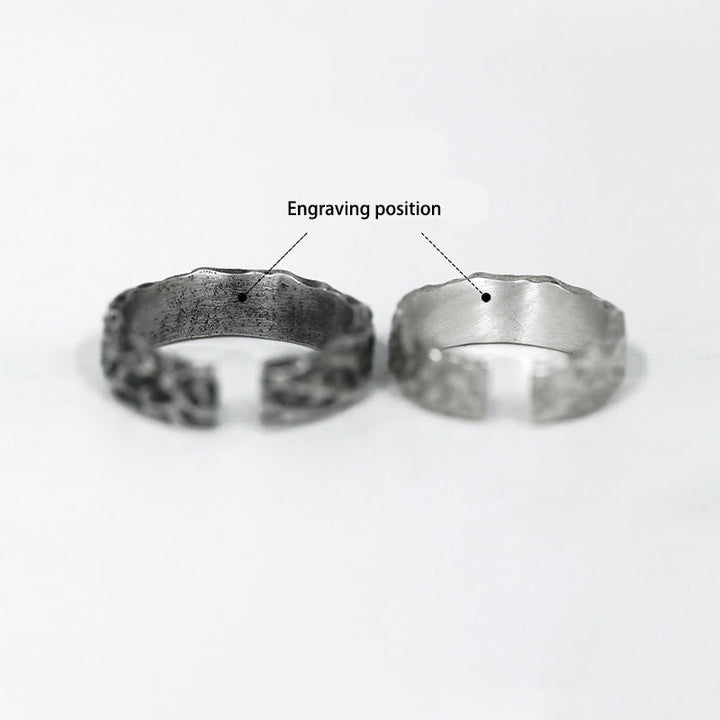 Handcrafted 999 Silver Handmade Rugged Surface Ring
