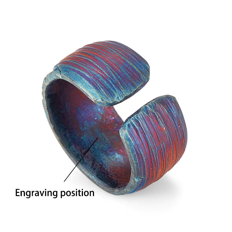 Handcrafted 999 Gold Artisan Iridescent Streaked Ring