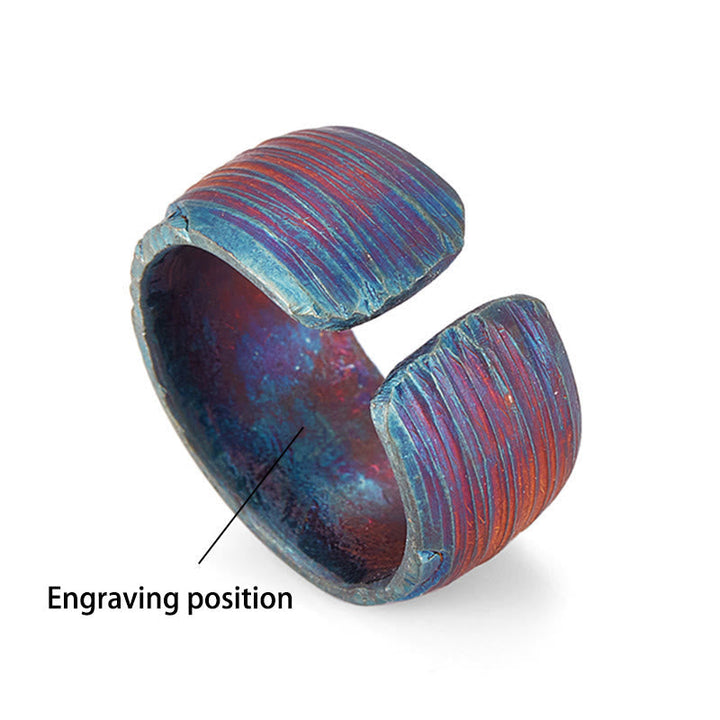Handcrafted 999 Gold Artisan Iridescent Streaked Ring
