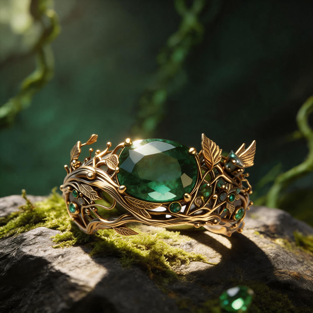 Elven Woodland Vine Emerald Ring