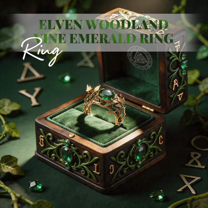 Elven Woodland Vine Emerald Ring