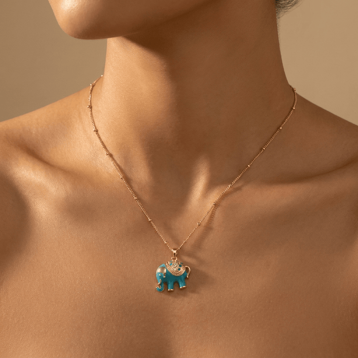 Lucky Turquoise Elephant Necklace