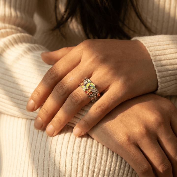 Vibrant Wings Butterfly Ring