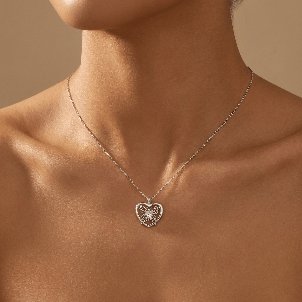 Heart Butterfly Necklace