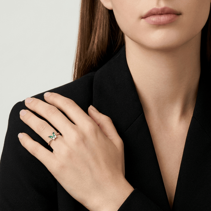 Spring Green Butterfly Ring