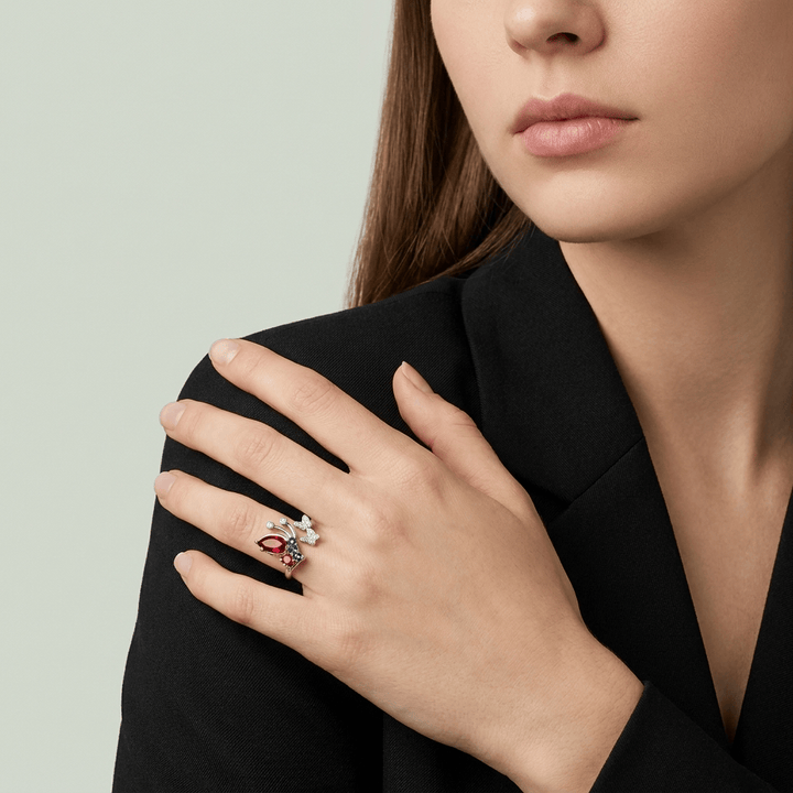 Ruby Wings Butterfly Ring - (ADJUSTABLE)