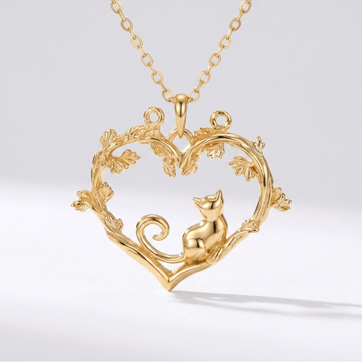 Heart & Whiskers Cat Necklace