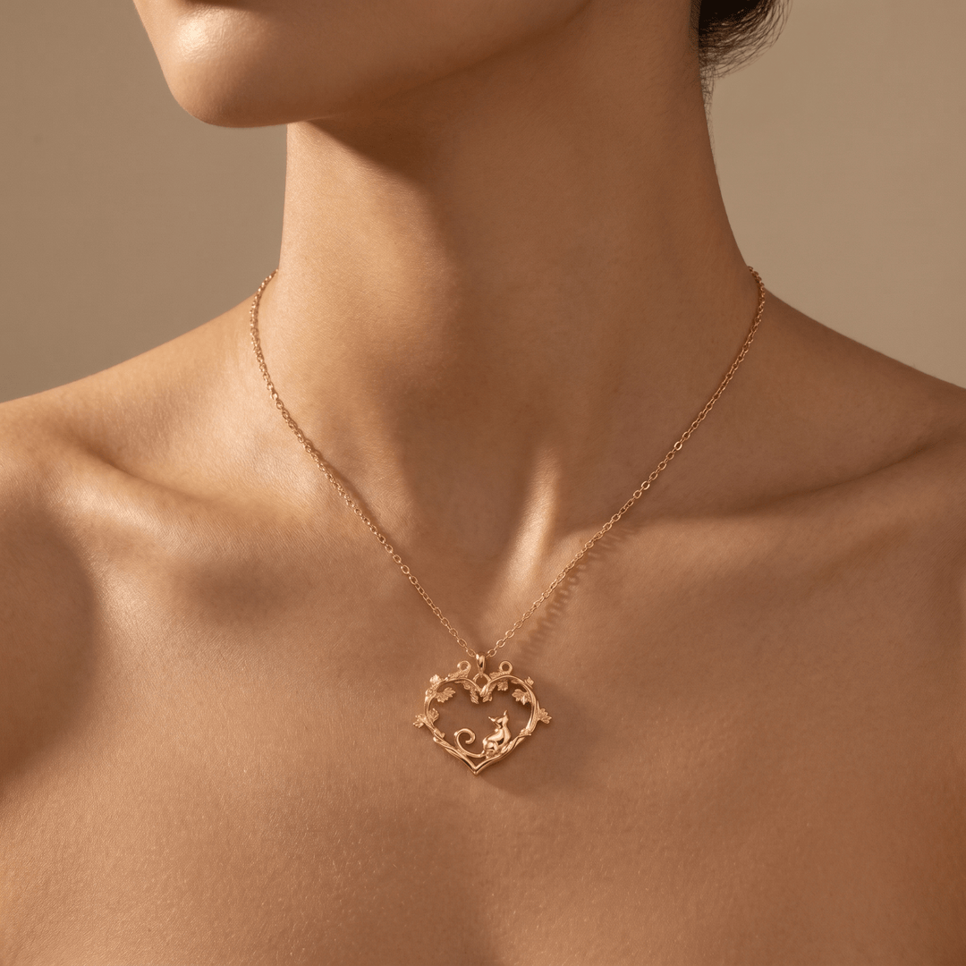 Heart & Whiskers Cat Necklace