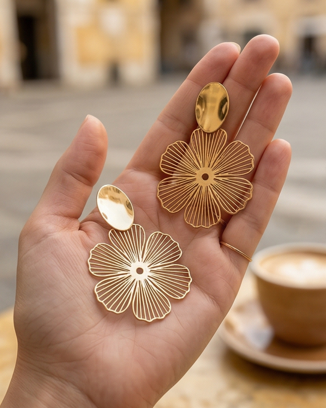Clip Flower Earrings