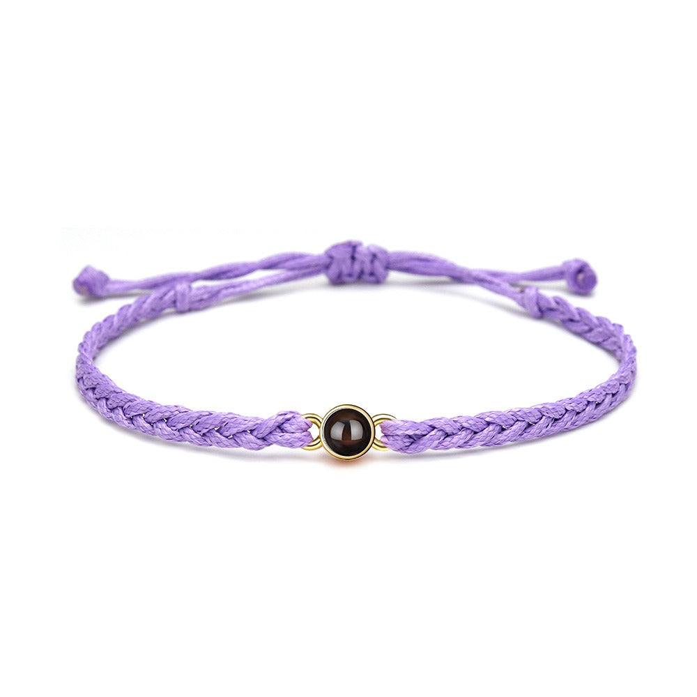 Sterling Silver Personalized Rope Picture Projection Bracelet Sincere Gift