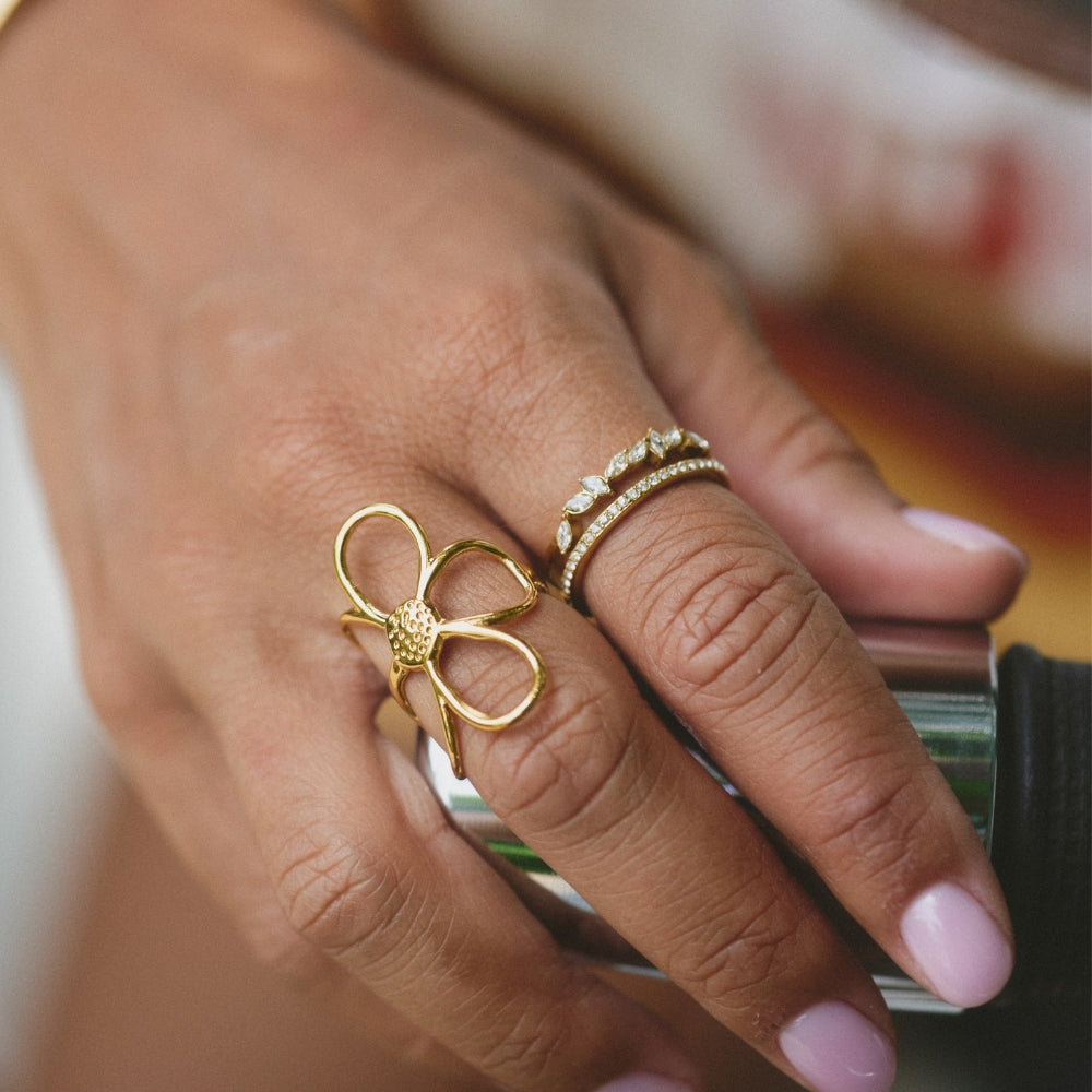 Mia Crystal Ring 18K Gold