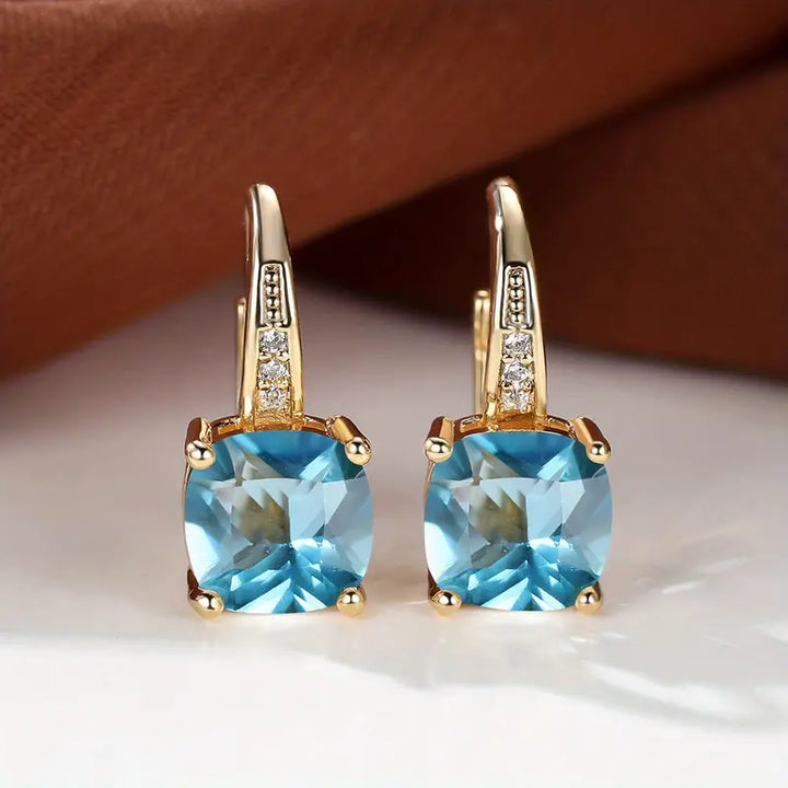 Hoop earrings with Mystic Stone | Gold