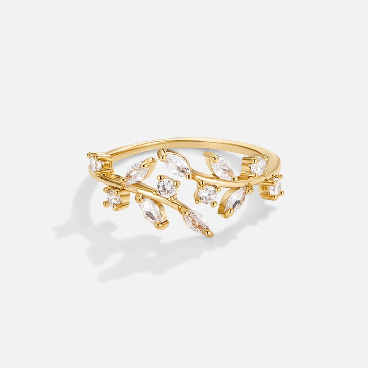 Crystal Ring Vine 18K Gold