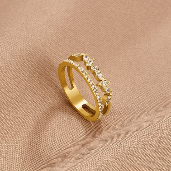 Mia Crystal Ring 18K Gold