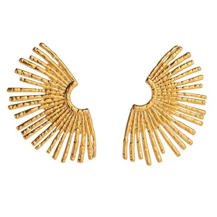 18k Half Sunshine Dainty Earrings