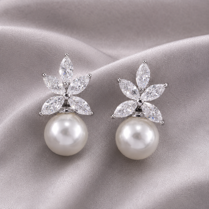 Cassia | Pearl Petal Earrings