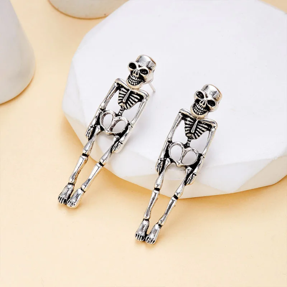 DANGLING SKELETON EARRINGS (PAIR) (BLACKLIST)