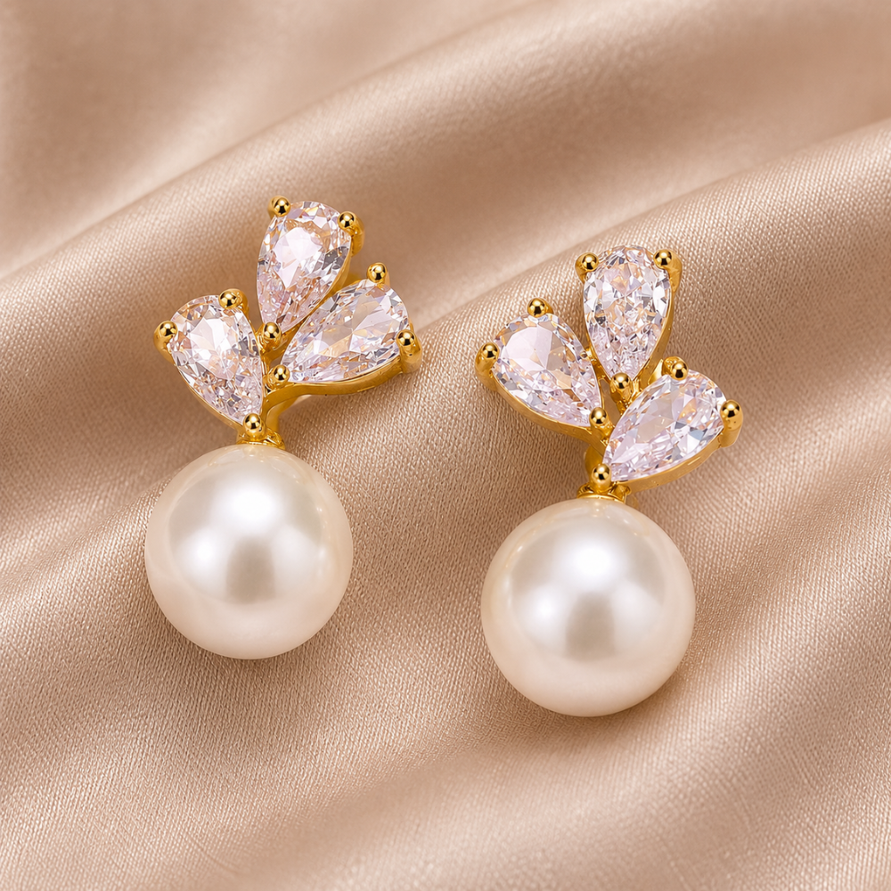 Ember | Rose Pearl Earrings