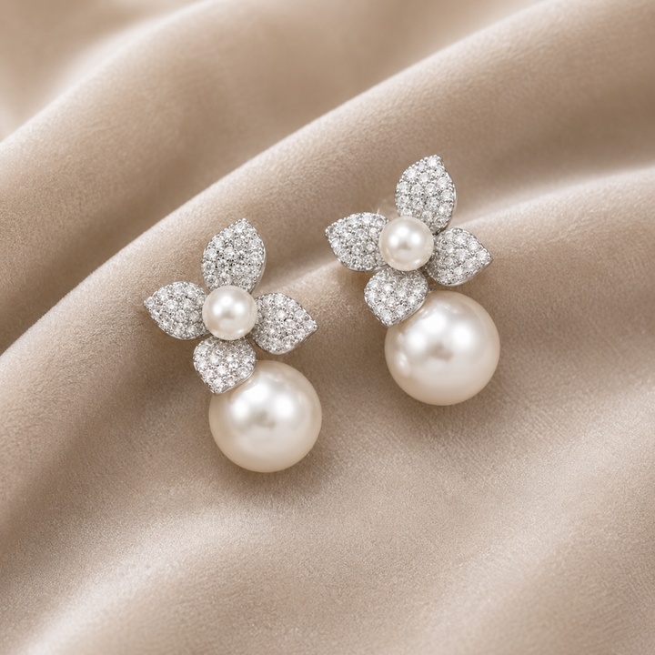 Danica | Pearl Petal Earrings