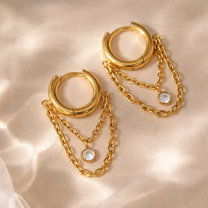 Solé Crystal Chain Hoops