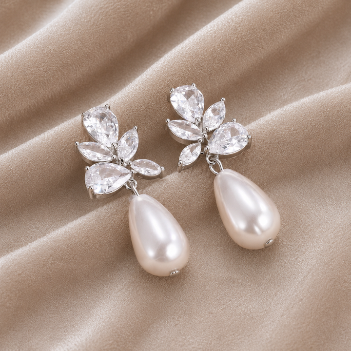 Hallie | Pearl Sparkle Earrings