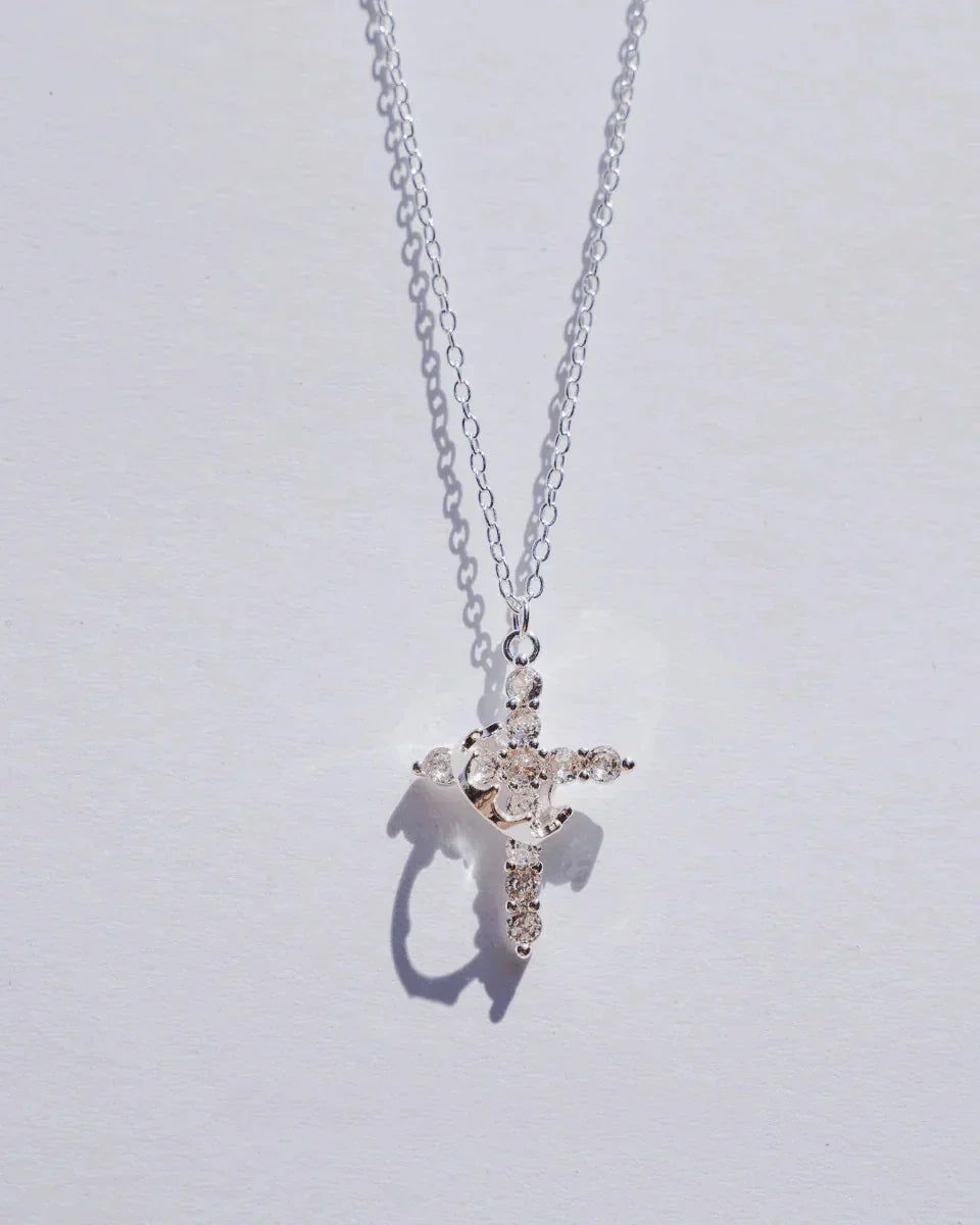 Necklace with Cross and Christ's Crown (Gold-Plated)