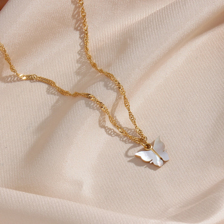 Elegant Butterfly Mother-of-Pearl Jewelry Set