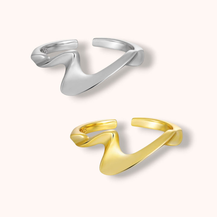 Unique Wave 925 Sterling Silver Ring