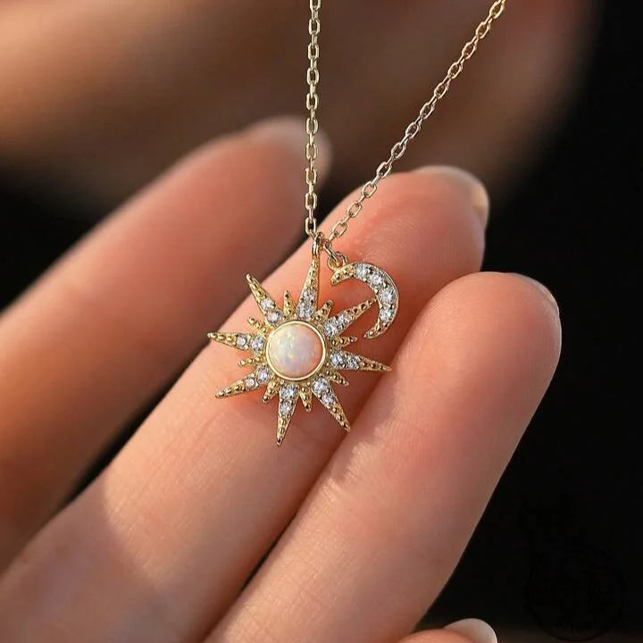 Hearts Are Linked Moon And Star Necklace