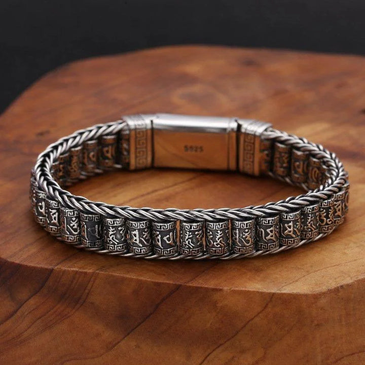 Silver Rotating Drum Hand Bracelet