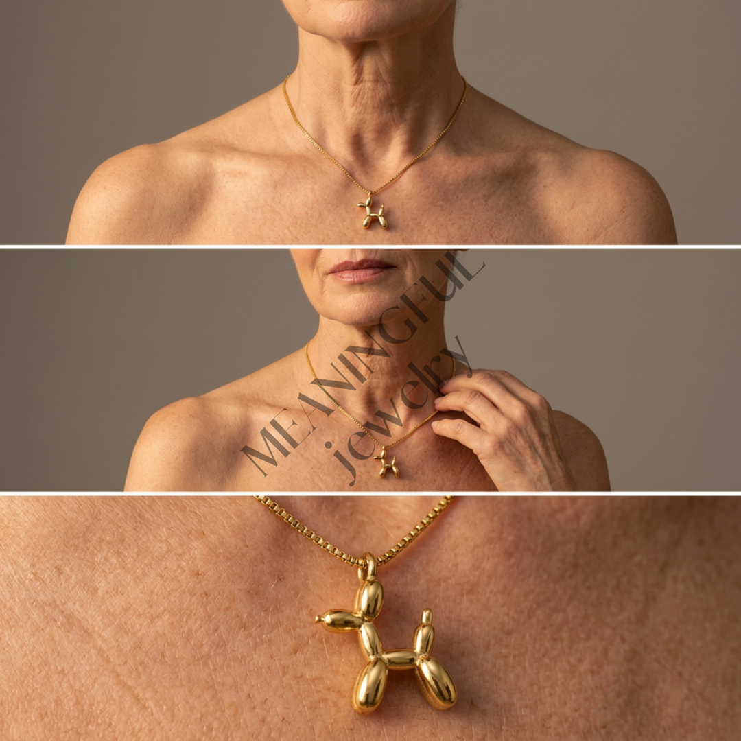 Gold Balloon Animal Necklace