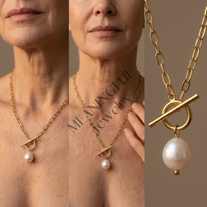 Elegant Gold Freshwater Pearl Necklace