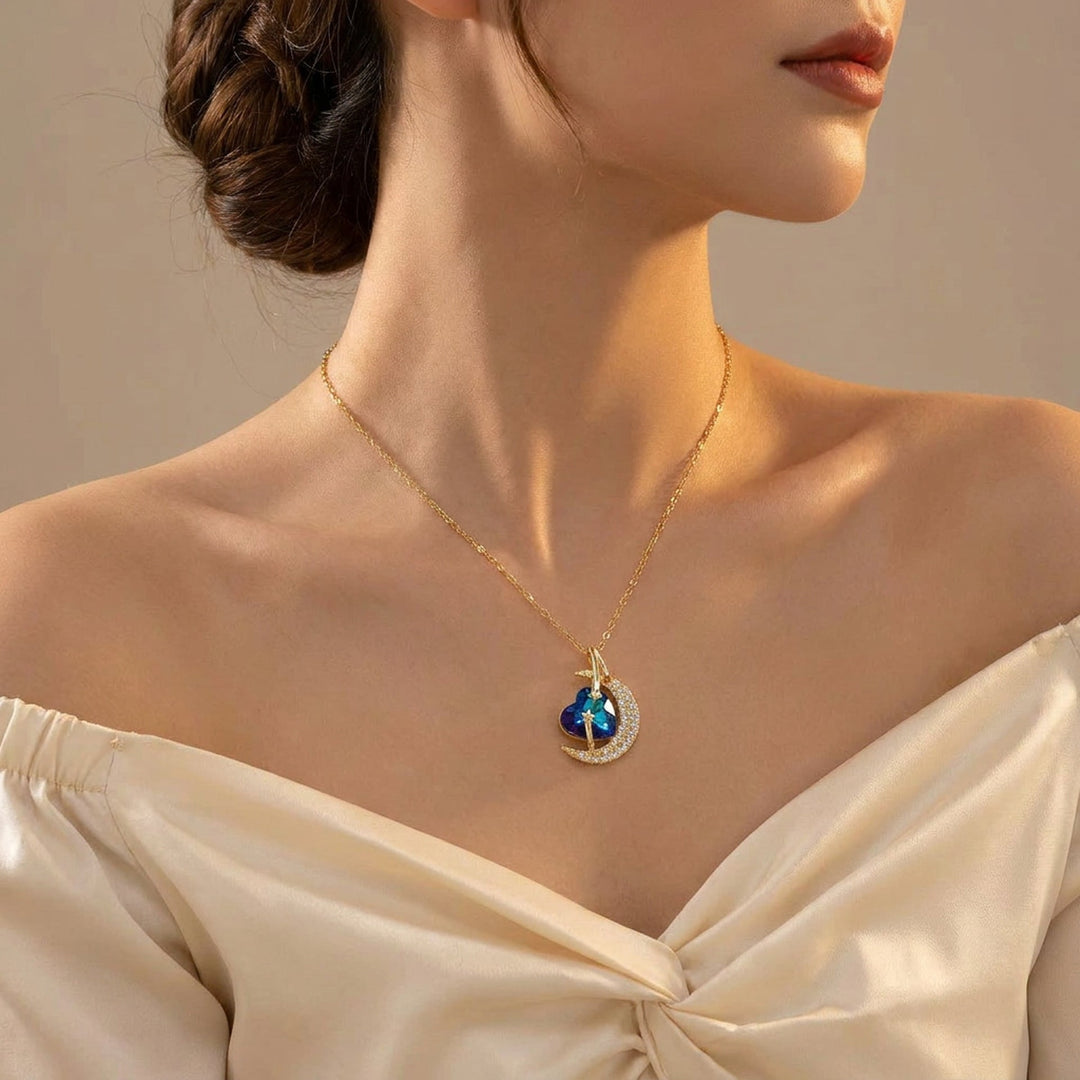 Celestial Sapphire Heart Necklace