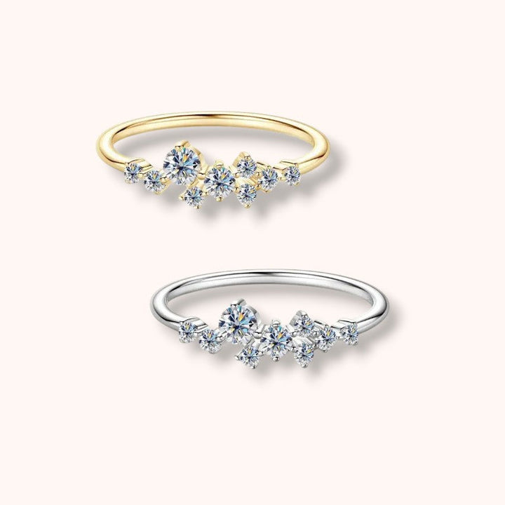 Mini Cluster Moissanite 925 Sterling Silver Ring | VVS1  D Color