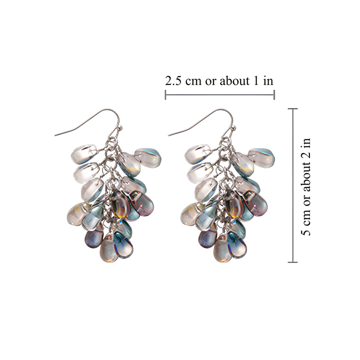 IRIDESCENT TEARDROPS DANGLES (PAIR)