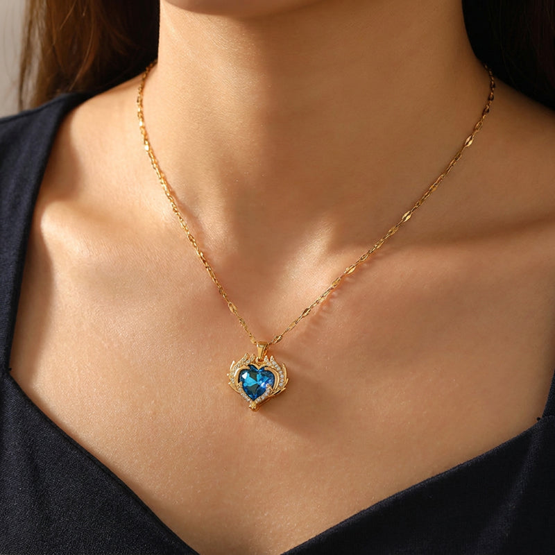 Ocean Blue Heart Necklace