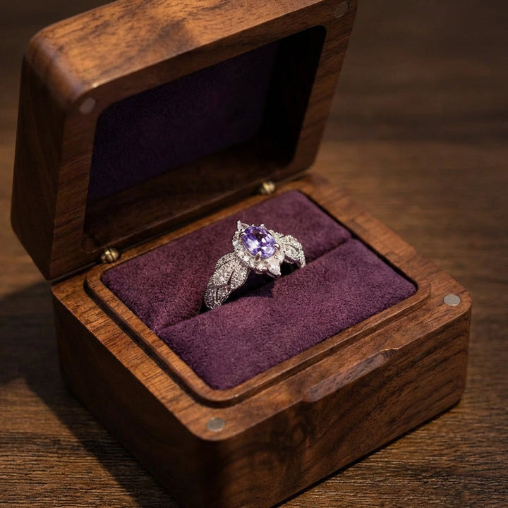 Lavender Bloom Crystal Ring