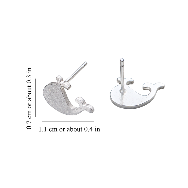 SILVER WHALE EARRINGS (PAIR)
