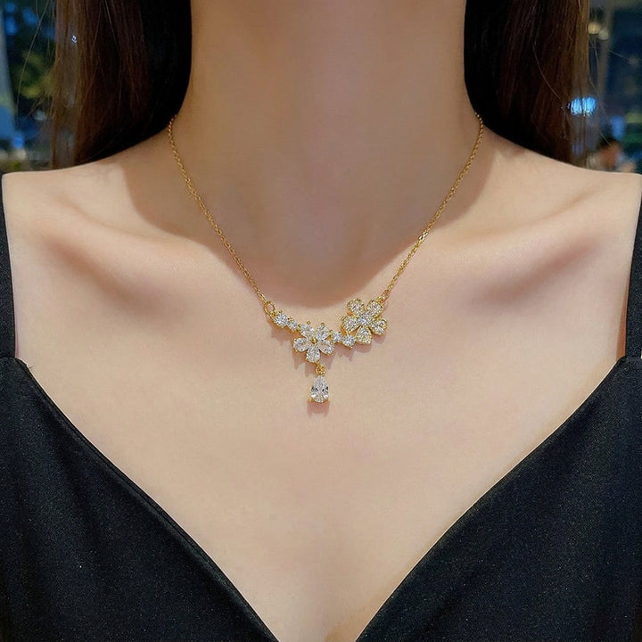 Golden Blossom Crystal Necklace