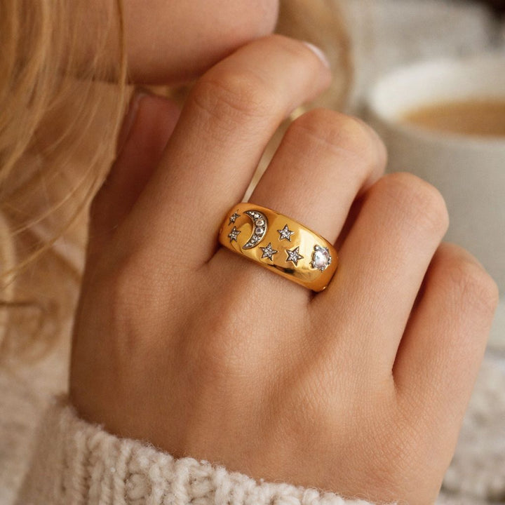 Cosmic Carvings Tapered Ring