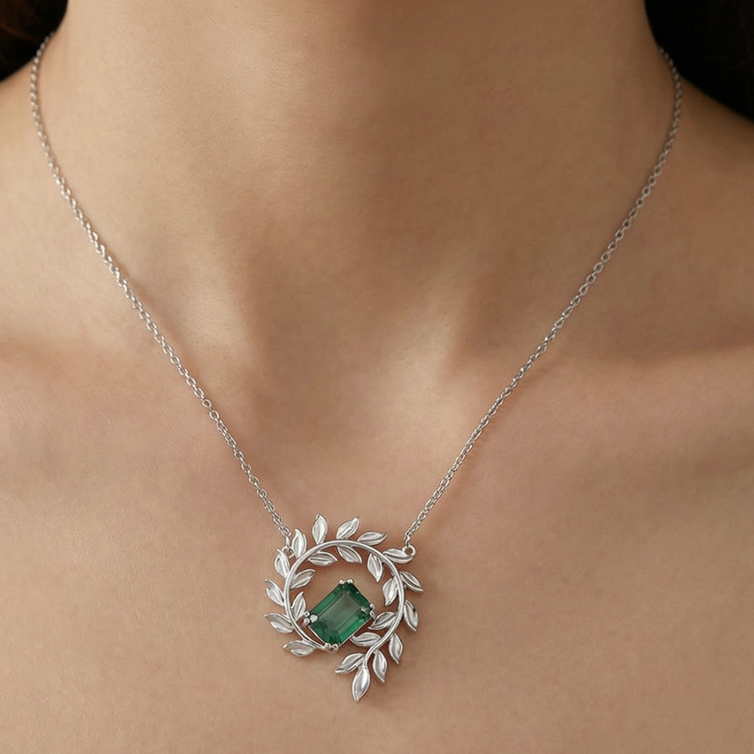 Moss Agate Fern Necklace