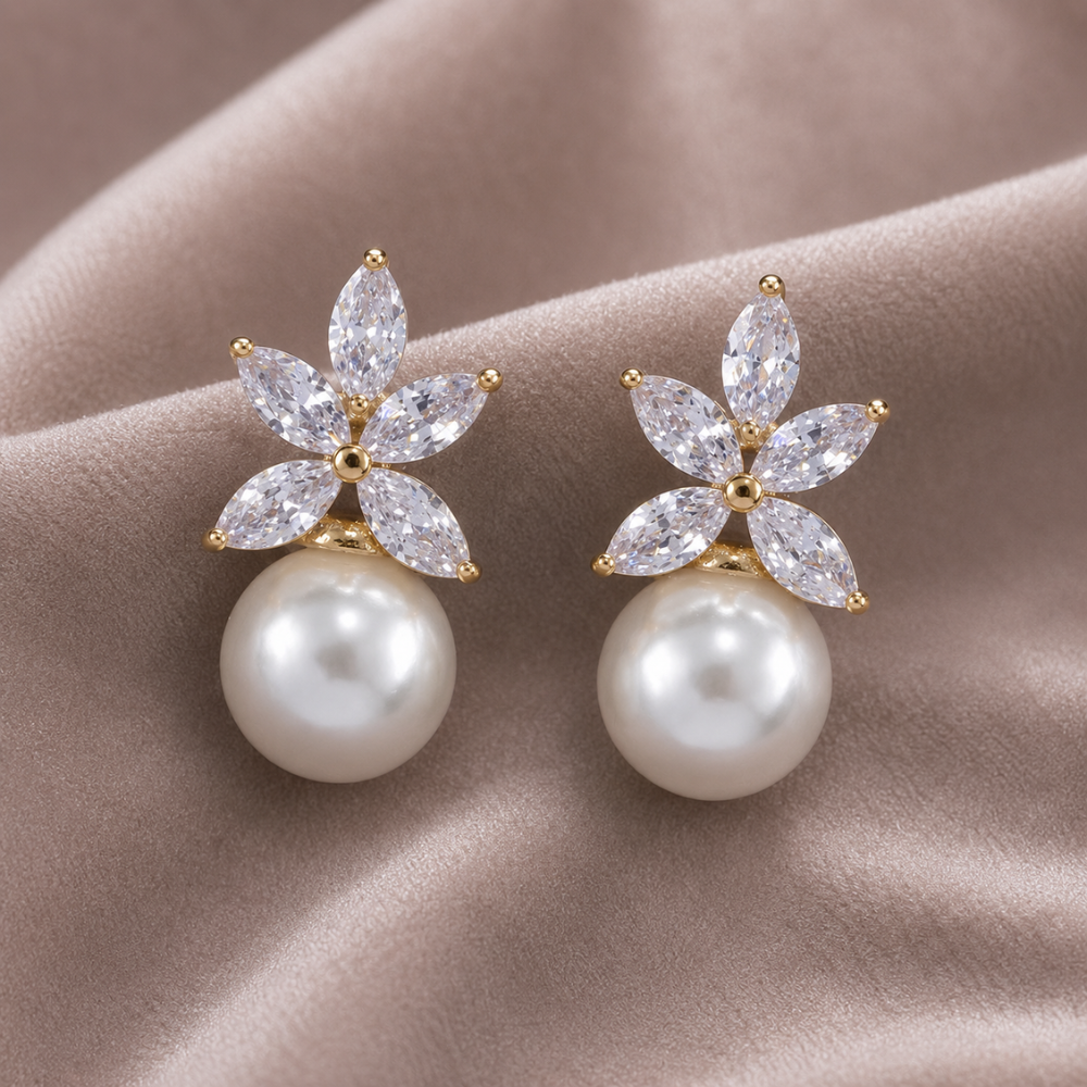 Cassia | Pearl Petal Earrings