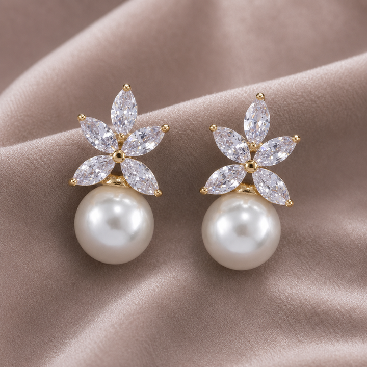 Cassia | Pearl Petal Earrings