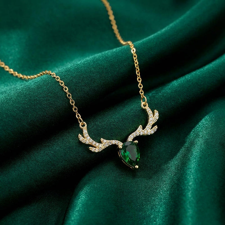 Emerald Deer Grace Necklace