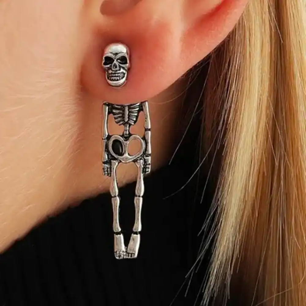 DANGLING SKELETON EARRINGS (PAIR) (BLACKLIST)