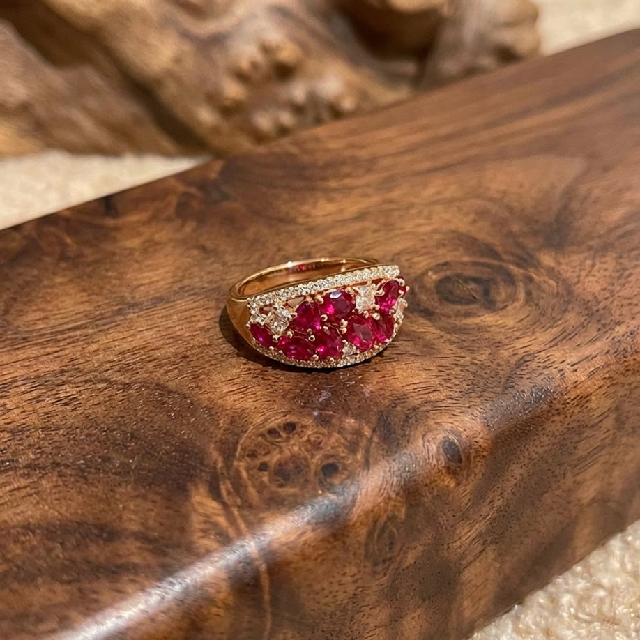 Crimson Luxe Statement Ring