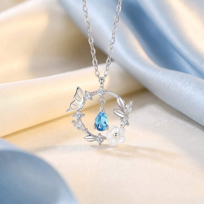 Butterfly Bloom Crystal Necklace