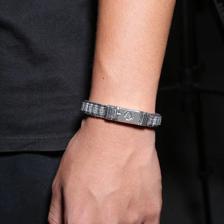 Silver Rotating Drum Hand Bracelet
