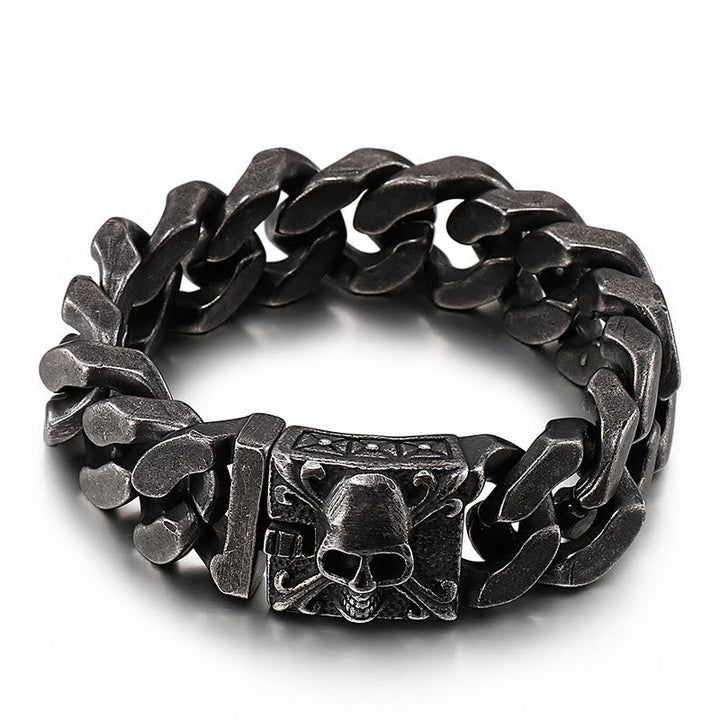 Skull Clasp Cuban Bracelet